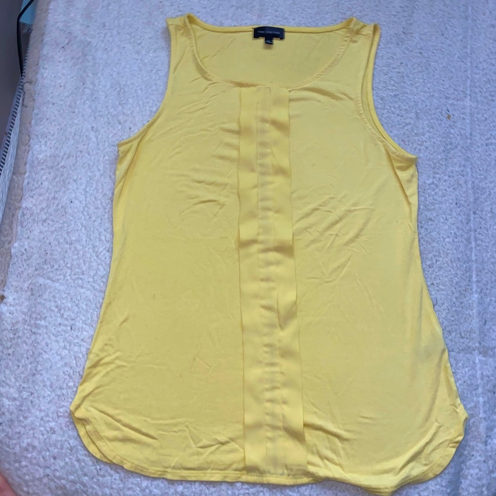 Womens Yellow Ruffled Tank